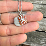 Vintage Sterling Enamel Lion Crest Necklace