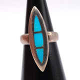 Vintage Sterling Turquoise Inlay Ring 5