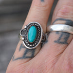 Vintage Sterling Turquoise Ring 7.25