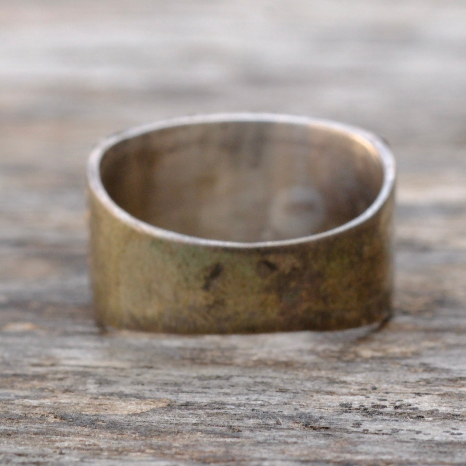 Vintage Sterling Turquoise and MOP Inlay Band Ring 8.75