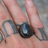 Vintage Sterling Onyx Signet Ring 10.25