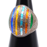 Vintage Sterling Engraved Dome Ring 5.5