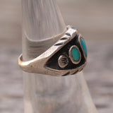 Vintage Sterling Turquoise Inlay Band 5.25
