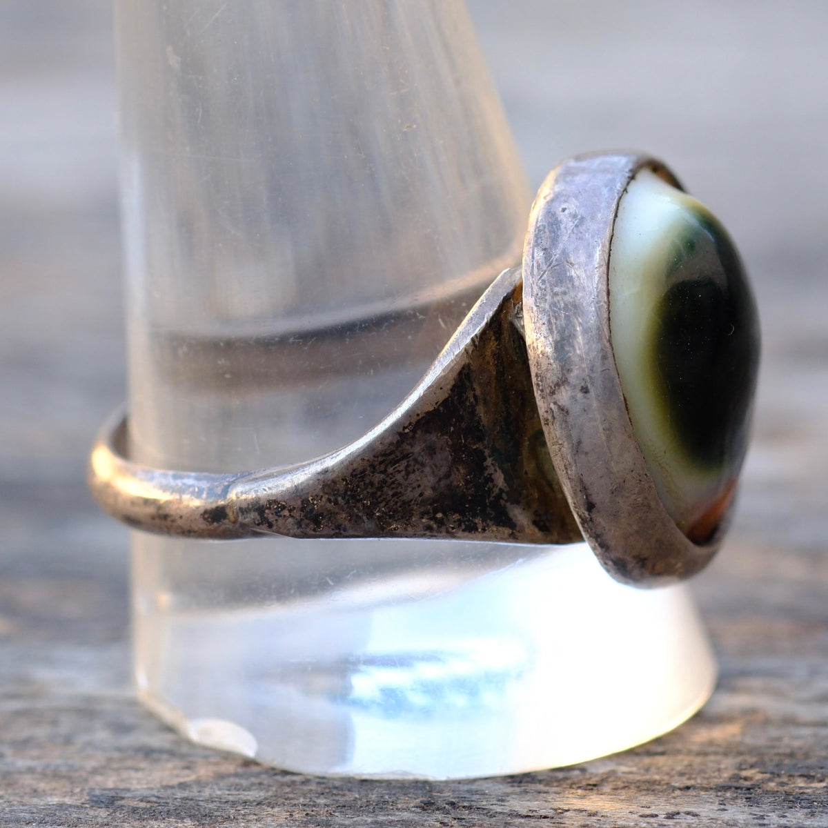 Vintage Sterling Shell Ring 12