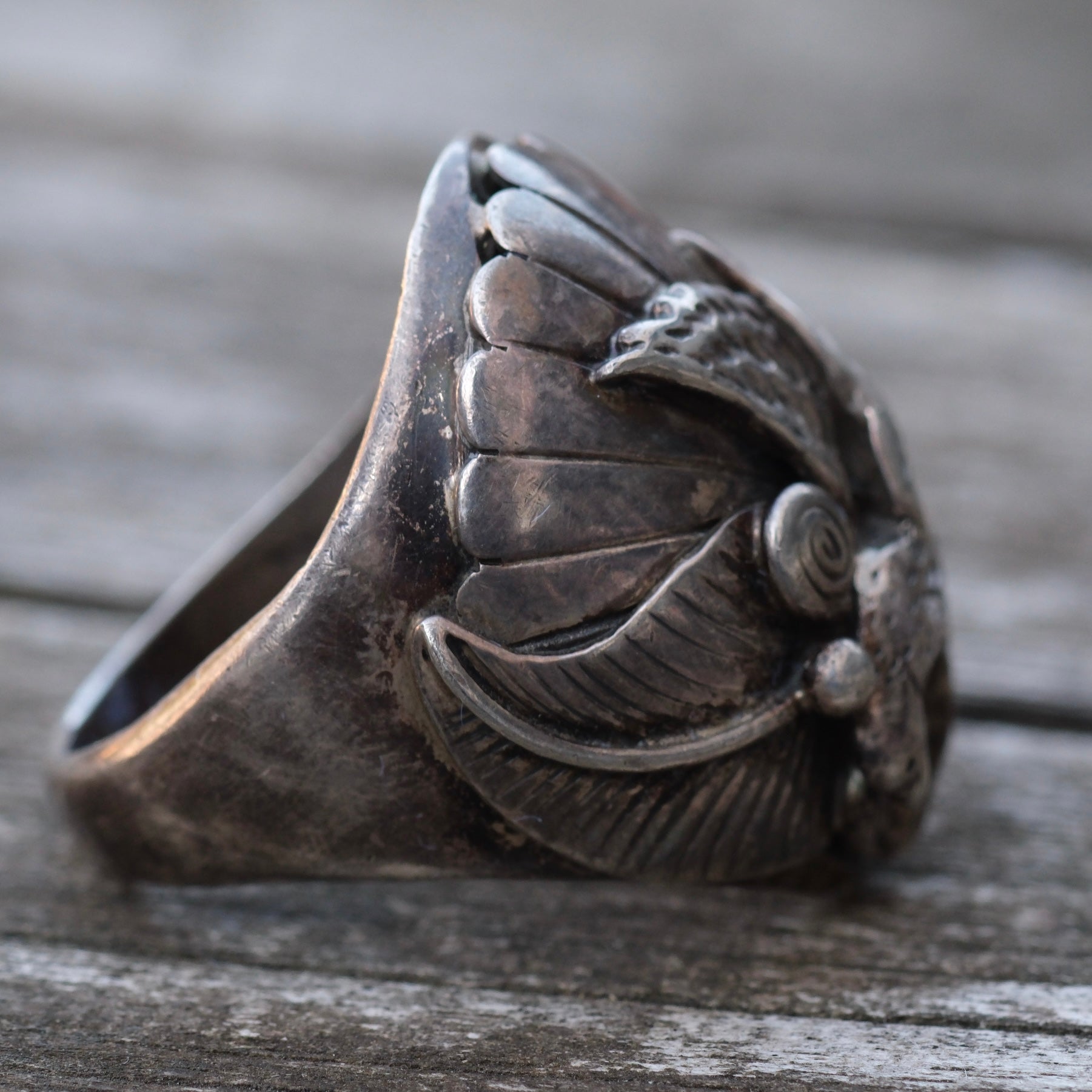 Vintage Sterling Eagle Ring 10.75