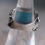 Vintage Sterling Turquoise Feather Ring 6.5
