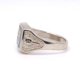 Vintage White Bronze Playboy Signet Ring 9.25