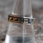 Vintage Sterling and 14k Gold Band 9.75