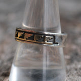 Vintage Sterling and 14k Gold Band 9.75