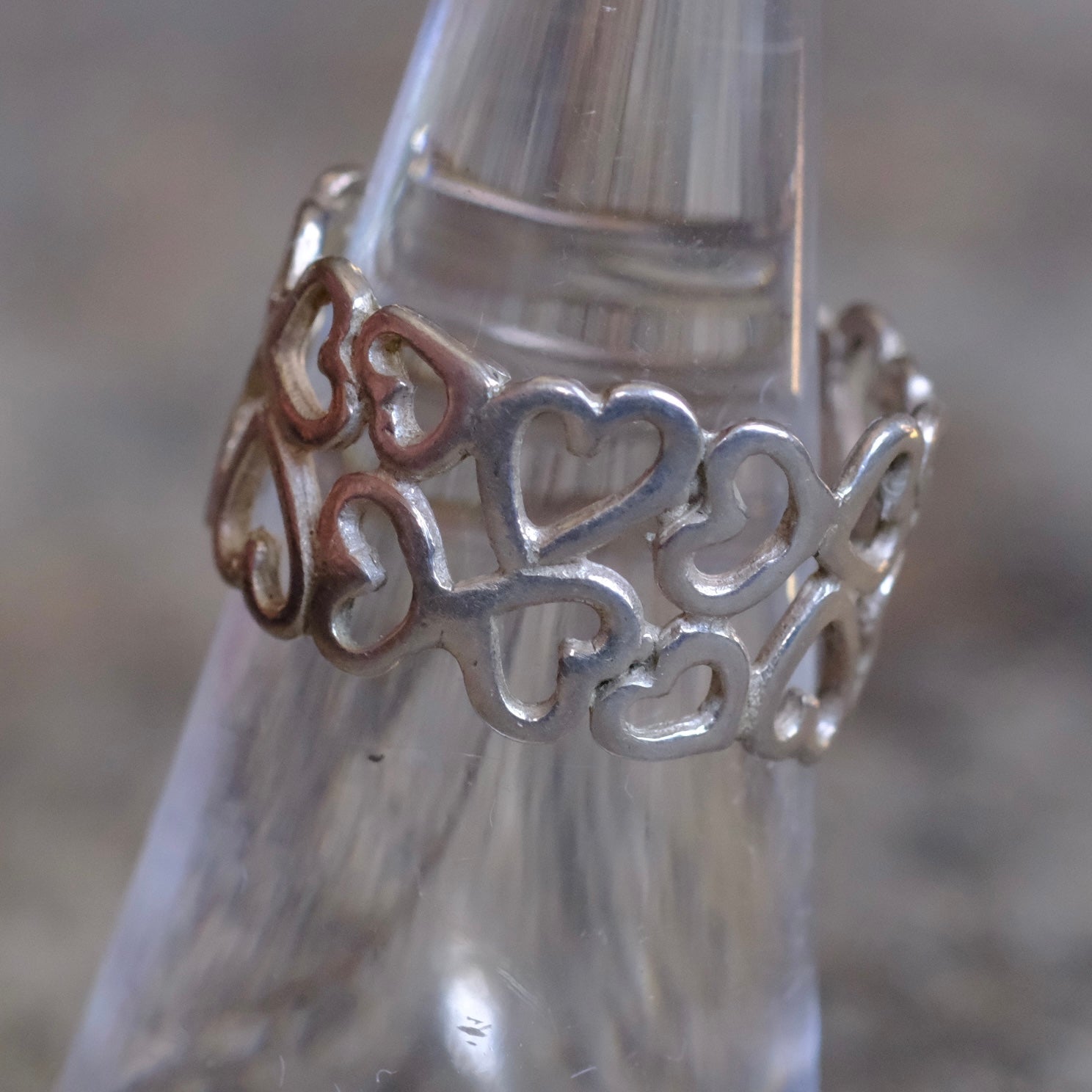 Vintage Sterling Heart Ring 6.5