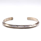Vintage Sterling Silver Stamped Triangle Cuff Bracelet 6.25"