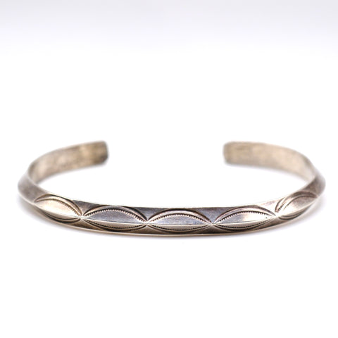 Vintage Sterling Silver Stamped Triangle Cuff Bracelet 6.25"