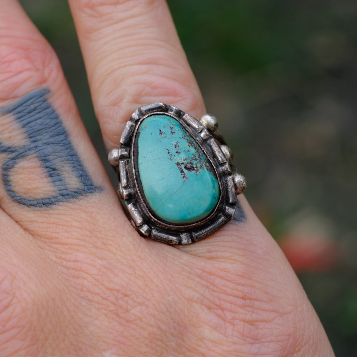 Vintage Sterling Turquoise Ring 6