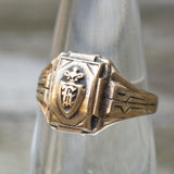 Vintage Sterling 1939 H Signet Ring 6.5