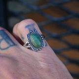 Vintage Sterling Turquoise Ring 8.25