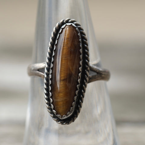 Vintage Sterling Tigers Eye Ring 7