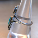 Vintage Sterling Turquoise and Coral Ring 9.25