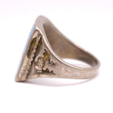 Vintage Sterling Turquoise and Coral Inlay Ring 9.5