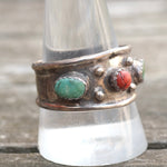 Vintage Sterling Turquoise and Coral Band 12