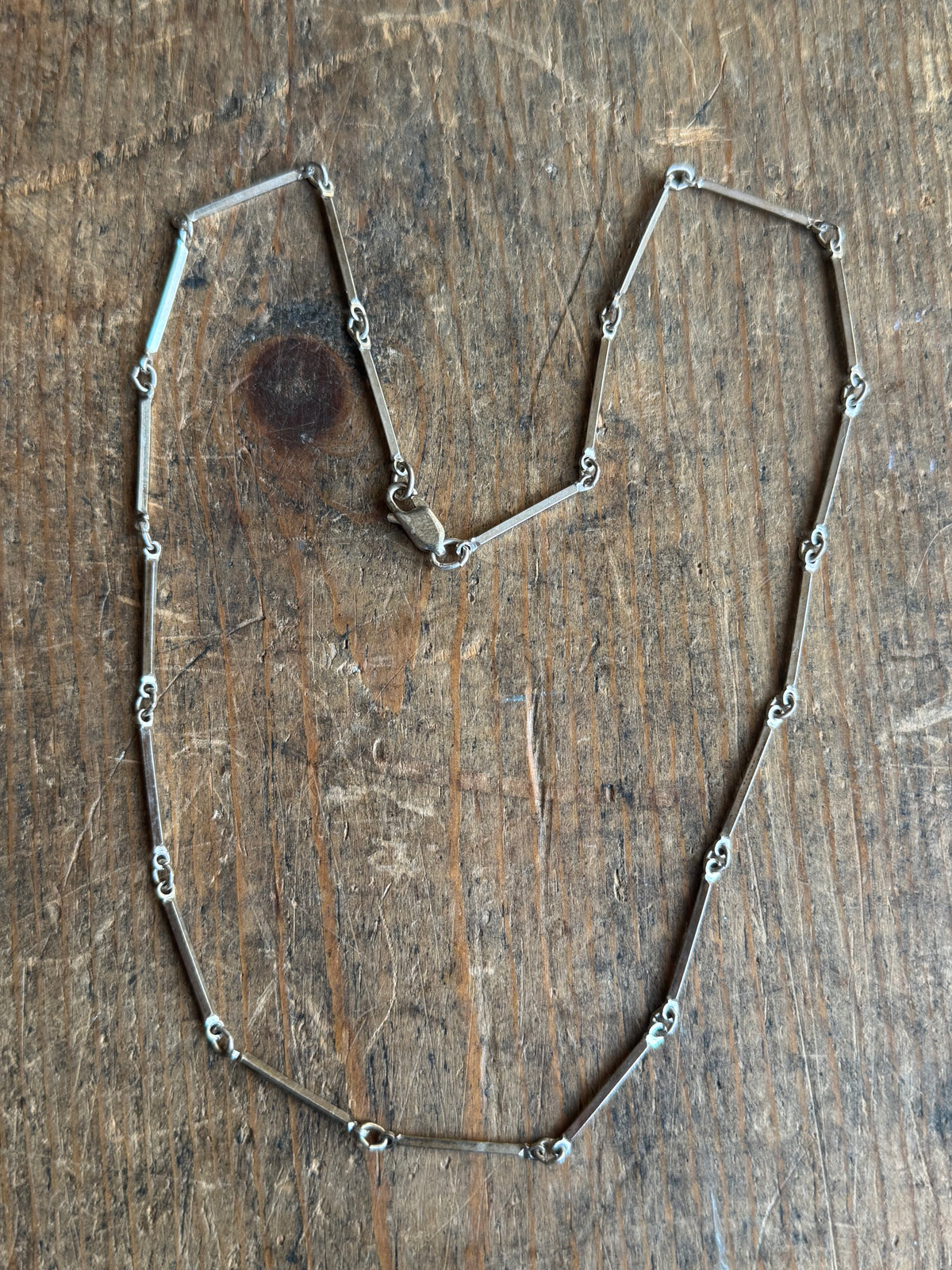 Vintage Sterling Silver 18” Bar & Link Chain