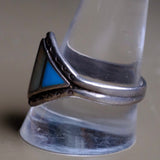Vintage Sterling Turquoise and Mother Of Pearl Inlay Ring 11.5