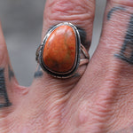 Vintage Sterling Jasper Ring 7.75