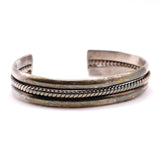Vintage Sterling Silver Braided Cuff Bracelet 6.5"