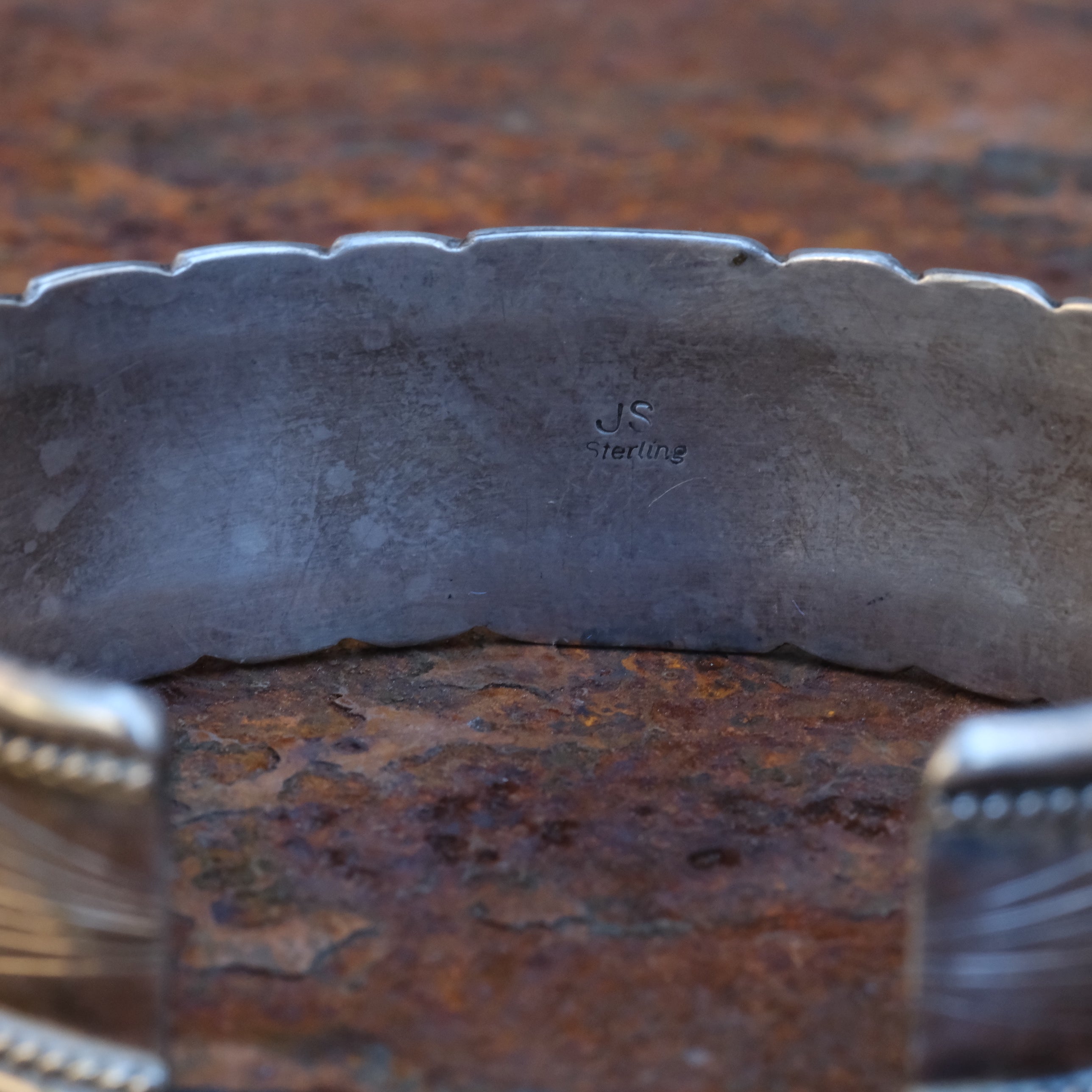 Large Vintage Sterling Turquoise and Coral Cuff Bracelet