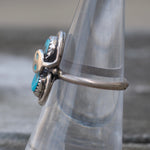 Vintage Sterling Effie Turquoise Snake Ring 6.75