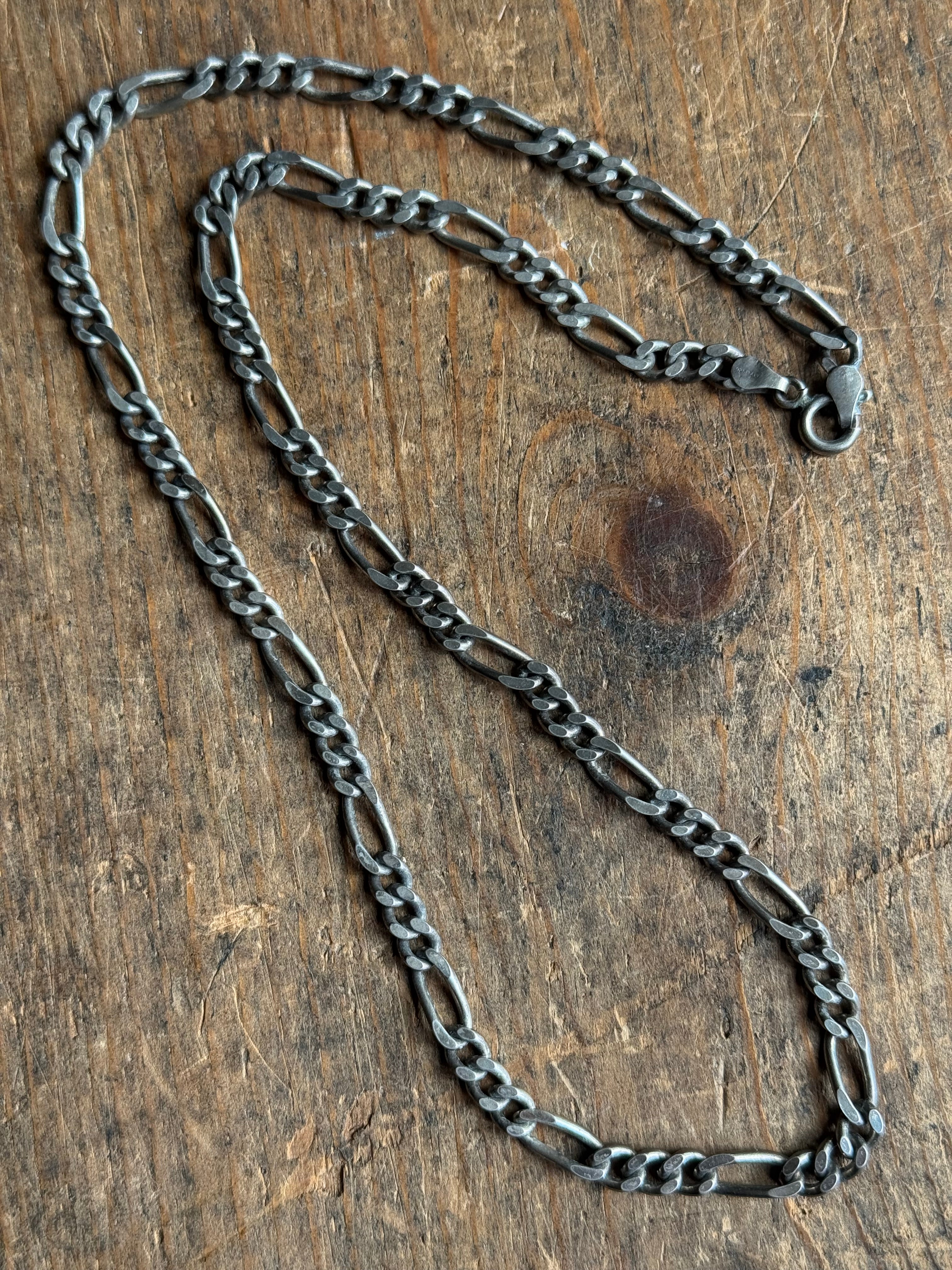 Vintage Sterling Silver 20” Figaro Chain