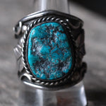 Vintage Sterling Chunky Turquoise Ring 11.5