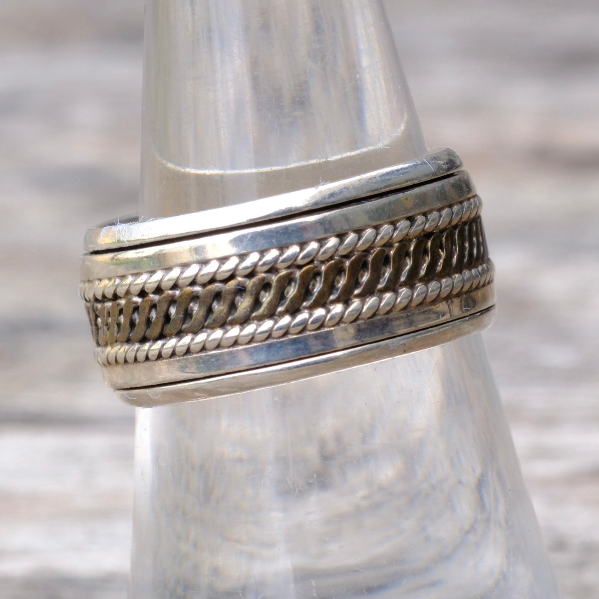 Vintage Sterling Braided Band Ring 7.5