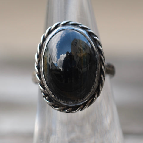 Vintage Sterling Tigers Eye Roper Ring 6