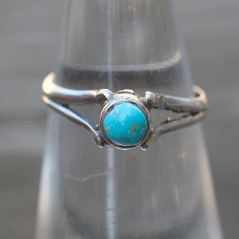 Vintage Sterling Turquoise Ring 5.25