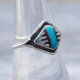 Vintage Sterling Zuni Inlay Band 7.5