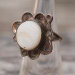 Vintage Sterling Mother Of Pearl Ring 5