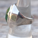 Vintage Sterling Malachite Ring 8.75