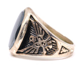 Vintage Sterling Hematite Thunderbird Ring 11