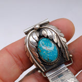 Vintage Sterling Turquoise Feather Watch Band