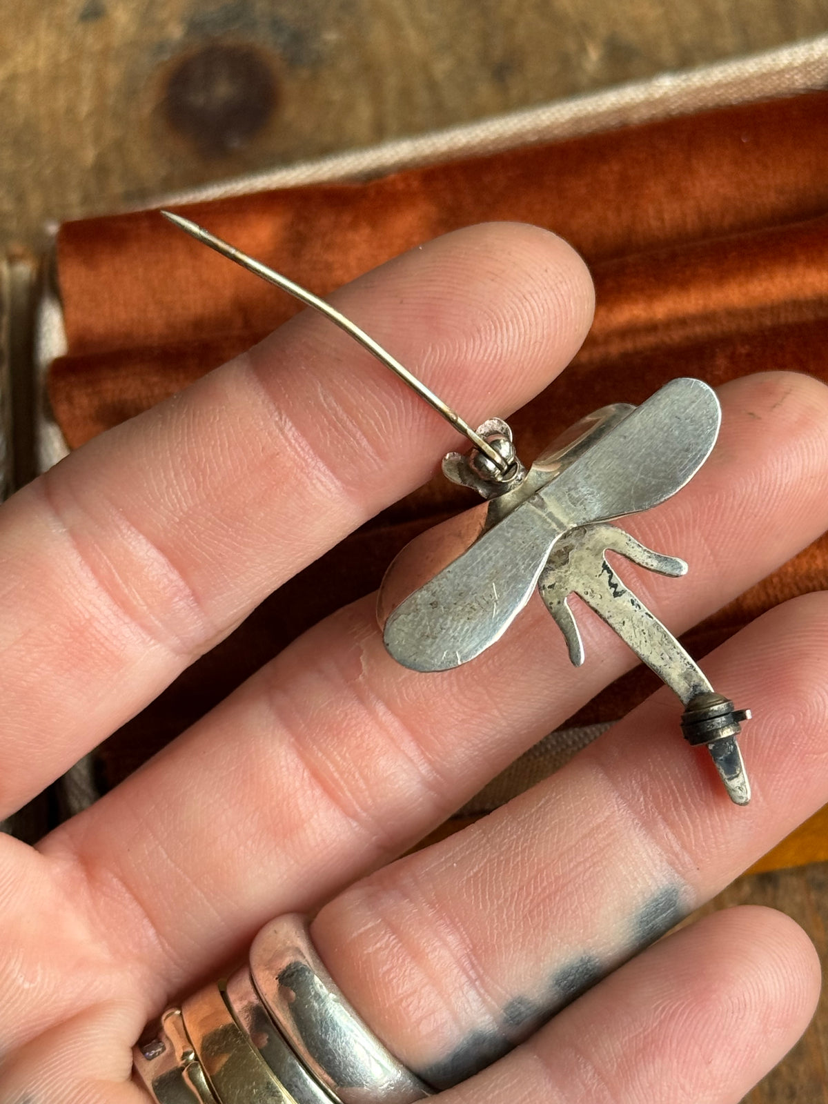 Vintage Sterling Silver Dragonfly Pin