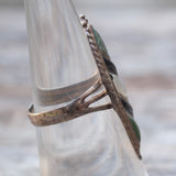 Vintage Sterling Inlay Ring 6.75