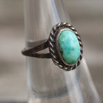 Vintage Sterling Turquoise Roper Ring 5.75