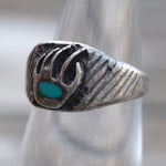 Vintage Sterling Turquoise Bear Paw Ring 5.75