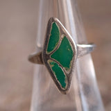 Vintage Sterling Turquoise Inlay Ring 8