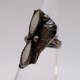 Vintage Sterling 2-Stone Mother Of Pearl Ring 3.25