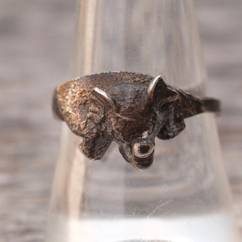 Vintage Sterling Silver Elephant Ring 9.25