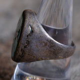 OLDER Vintage Sterling Turquoise Inlay Pinwheel Ring 9.75