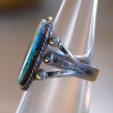 Vintage Sterling Turquoise Ring 4.75
