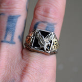 Vintage Sterling Eagle Signet Ring 10.5