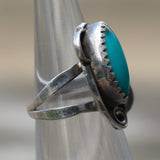 Vintage Sterling Turquoise Feather Ring 3